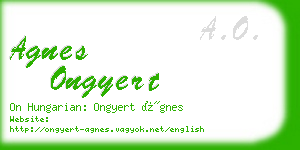 agnes ongyert business card